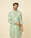 Light Mid Green Floral Printed Kurta Set